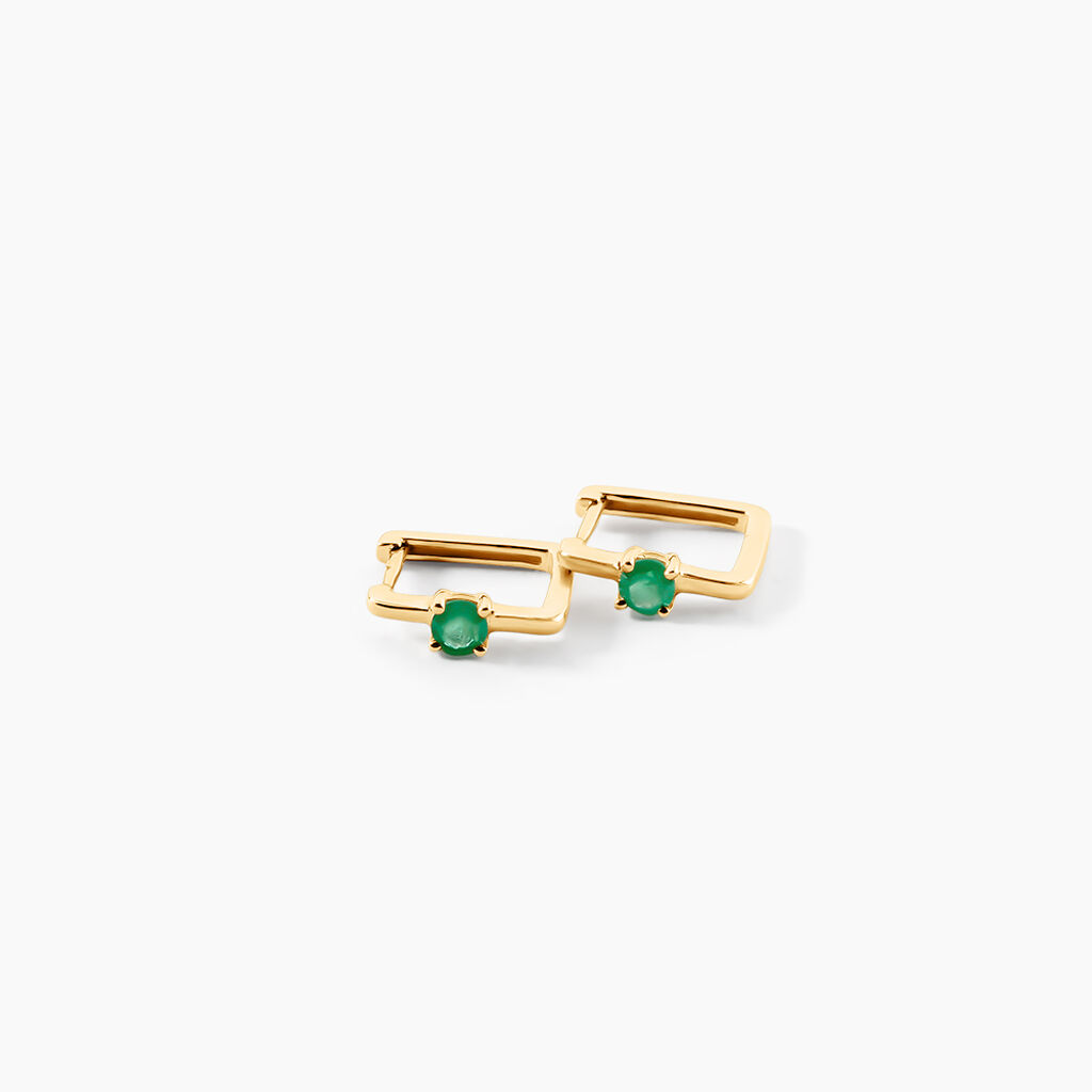 Créoles Harmonie Or Jaune Emeraude - Boucles d'oreilles créoles Femme | Histoire d’Or
