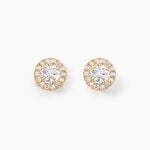 Boucles D'oreilles Puces Edna Or Jaune Oxyde De Zirconium - Clous d'oreilles Femme | Histoire d&rsquo;Or
