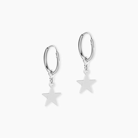 Cr&eacute;oles Elvyn Argent Blanc - Boucles d'oreilles cr&eacute;oles Femme | Histoire d&rsquo;Or