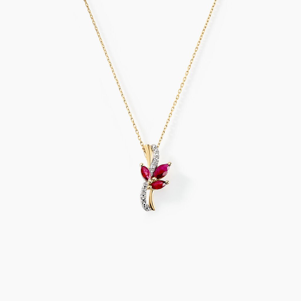 Collier Angie Or Jaune Rubis Diamant - Colliers Femme | Histoire d&rsquo;Or