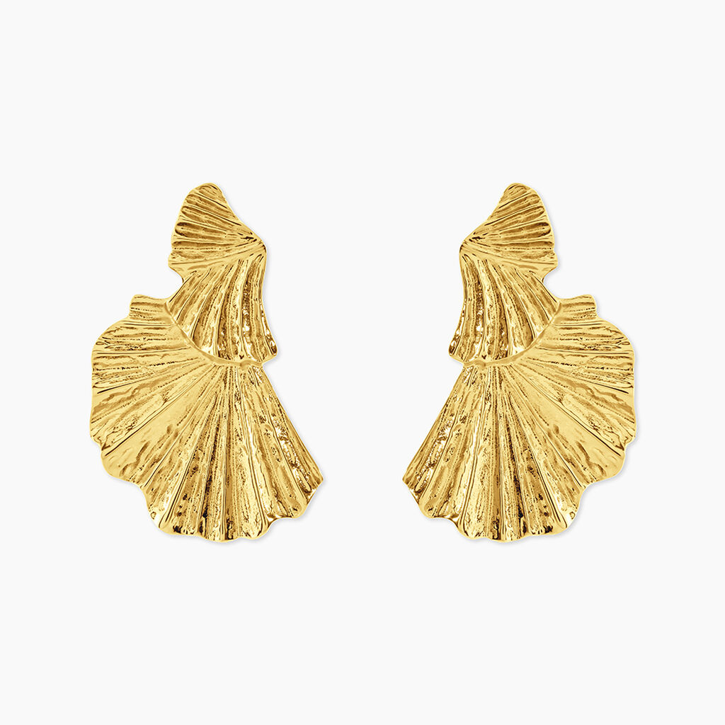 Boucles D'Oreilles Puces Adelphie Acier Jaune - Boucles d'oreilles fantaisie Femme | Histoire d&rsquo;Or
