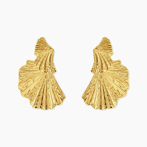 Boucles D'Oreilles Puces Adelphie Acier Jaune - Boucles d'oreilles fantaisie Femme | Histoire d&rsquo;Or