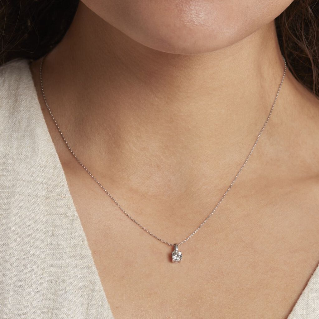 Pendentif Victoria Or Blanc Diamant - Pendentifs Femme | Histoire d&rsquo;Or