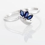 Bague Valy Or Blanc Saphir - Bagues avec pierre Femme | Histoire d&rsquo;Or