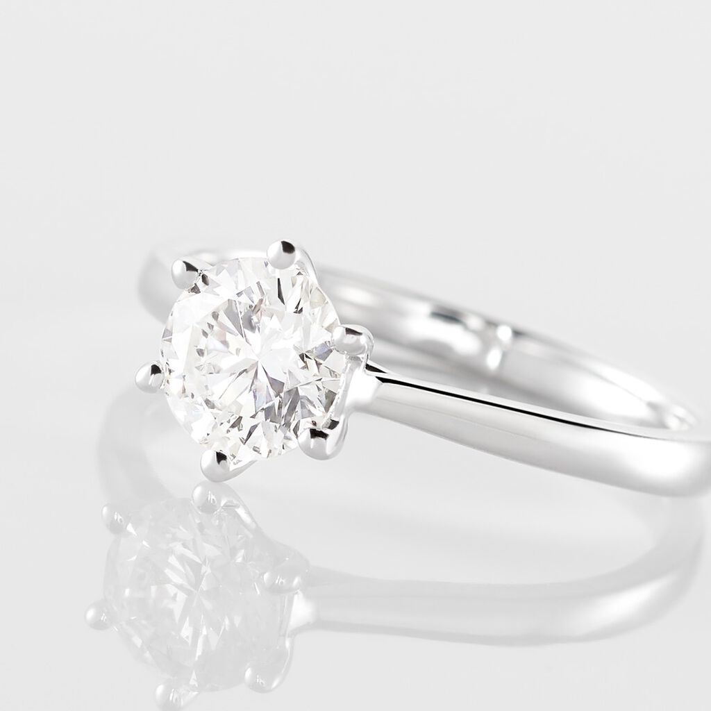 Bague Solitaire Athena Or Blanc Diamant - Bagues solitaires Femme | Histoire d&rsquo;Or