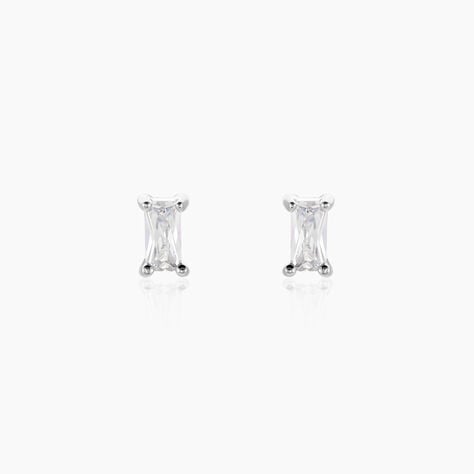 Boucles D'oreilles Puces Udia Argent Blanc Oxyde De Zirconium - Boucles d'oreilles fantaisie Femme | Histoire d&rsquo;Or