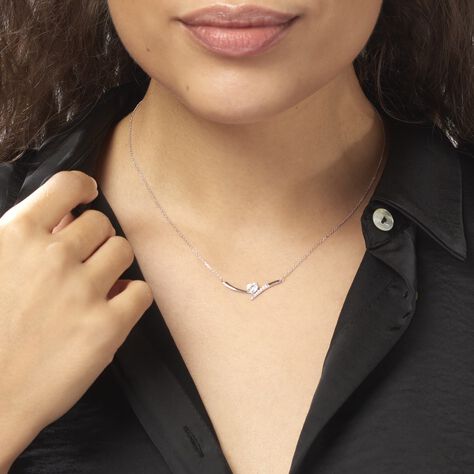 Collier Eva Or Blanc Oxyde De Zirconium - Colliers Femme | Histoire d’Or