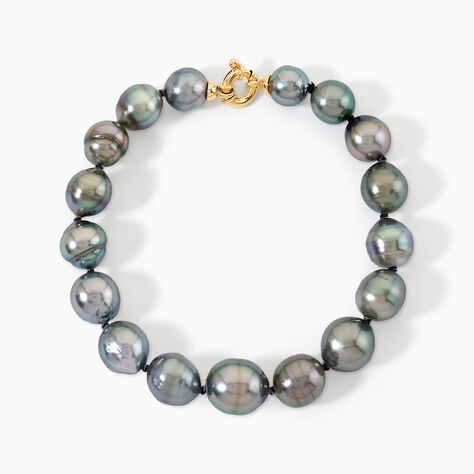 Bracelet Cerclee Or Jaune Perle De Culture De Tahiti - Bracelets Femme | Histoire d&rsquo;Or
