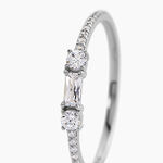 Bague Baguette Argent Blanc Oxyde De Zirconium - Bagues avec pierre Femme | Histoire d&rsquo;Or