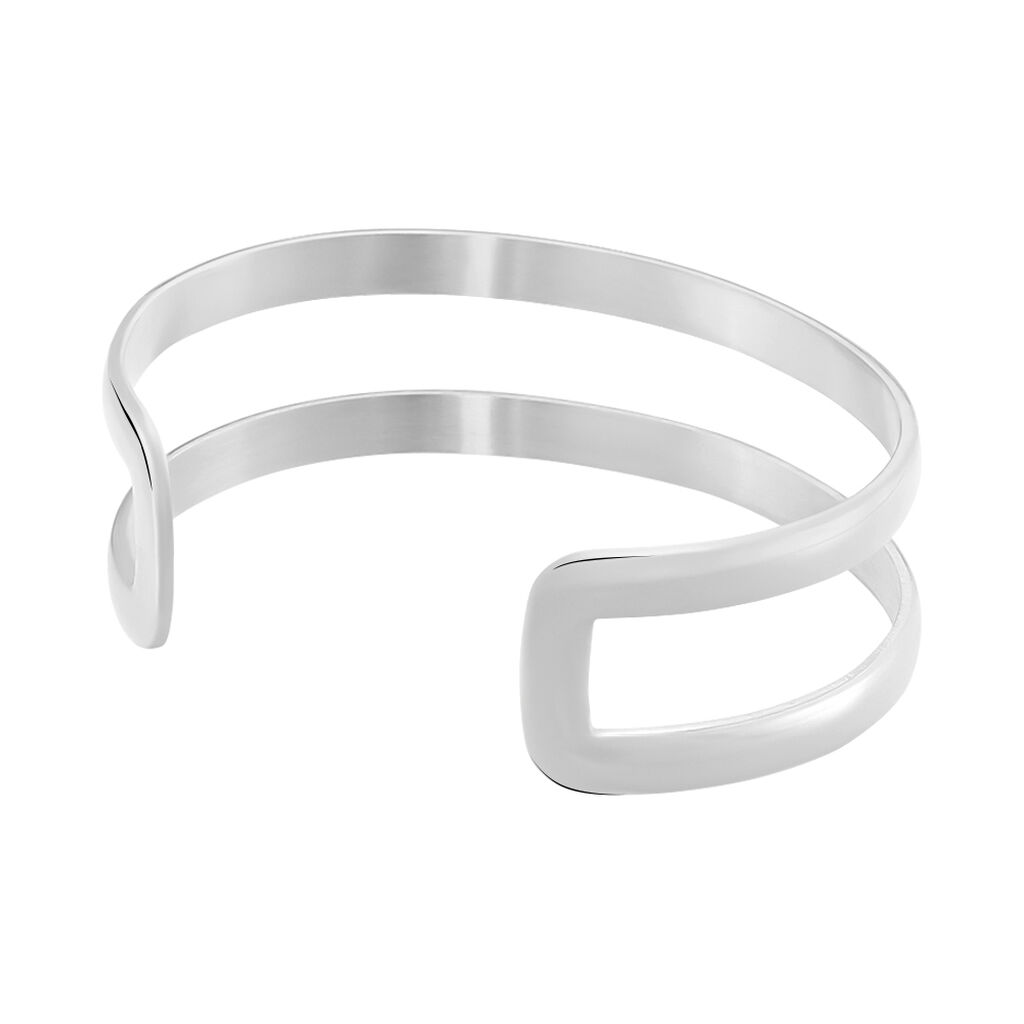 Bracelet Manchette Lisie Acier Blanc - Bracelets manchettes Femme | Histoire d’Or