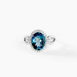 Bague Ayanna Or Blanc Topaze Et Oxyde De Zirconium - Bagues solitaires Femme | Histoire d&rsquo;Or