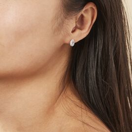 Boucles D'oreilles Puces Argent Blanc Tania Oxydes De Zirconium - Boucles d'oreilles fantaisie Femme | Histoire d’Or