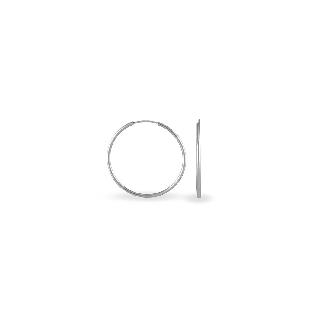 Créoles Dominae Or Blanc - Boucles d'oreilles créoles Femme | Histoire d’Or