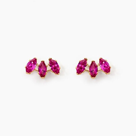 Boucles D'oreilles Puces Euclid Or Jaune Oxyde De Zirconium - Clous d'oreilles Femme | Histoire d&rsquo;Or