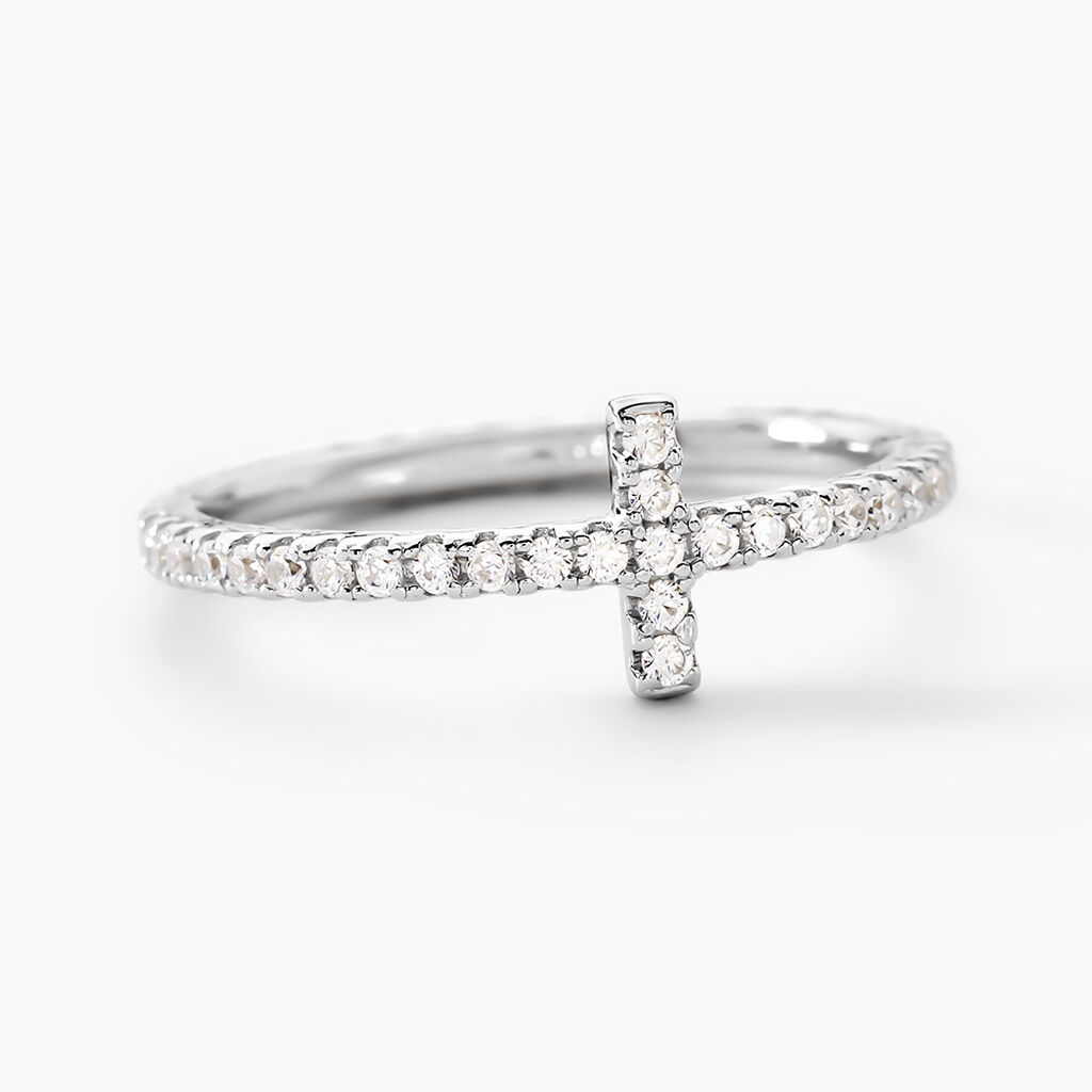 Bague Biche Argent Blanc Oxyde De Zirconium - Bagues avec pierre Femme | Histoire d&rsquo;Or