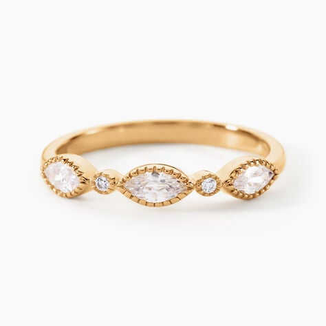 Bague Nyxanne Plaqu&eacute; Or Jaune Oxyde De Zirconium - Bagues avec pierre Femme | Histoire d&rsquo;Or