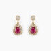 Boucles D'oreilles Pendantes Brigita Plaqué Or Pierre Et Oxyde - Boucles d'oreilles fantaisie Femme | Histoire d’Or