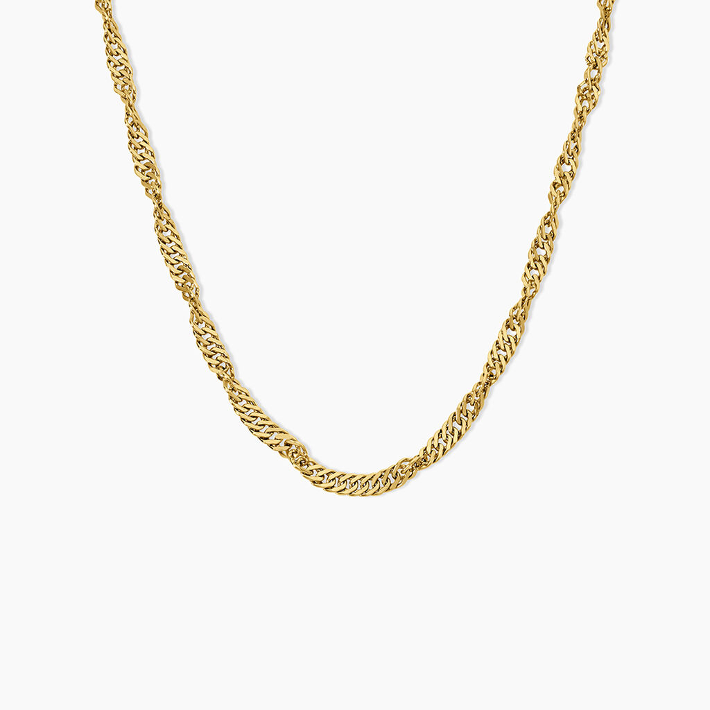 Chaine Cinthia Acier Jaune - Bijoux sans pierre Femme | Histoire d&rsquo;Or