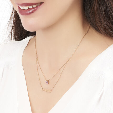 Collier Or Rose Amethyste - Colliers doubles et triples chaînes Femme | Histoire d’Or