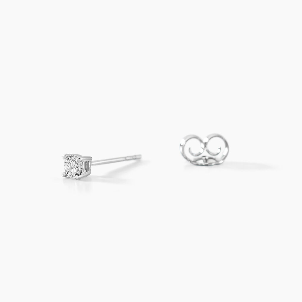 Boucles D'oreilles Puces Aphrodite Or Blanc Diamant - Clous d'oreilles Famille | Histoire d&rsquo;Or