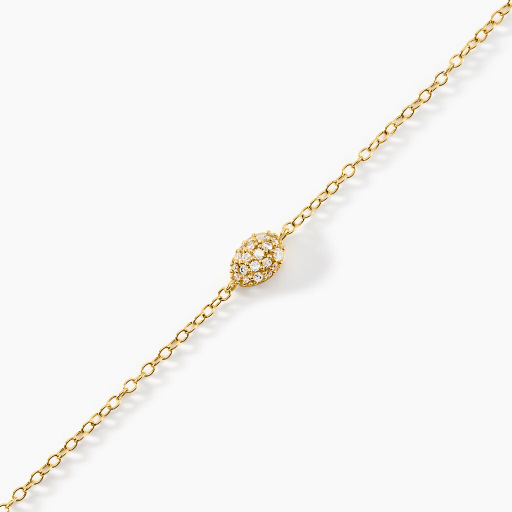 Bracelet Tiwa Argent Jaune Oxyde De Zirconium - Bracelets Femme | Histoire d’Or