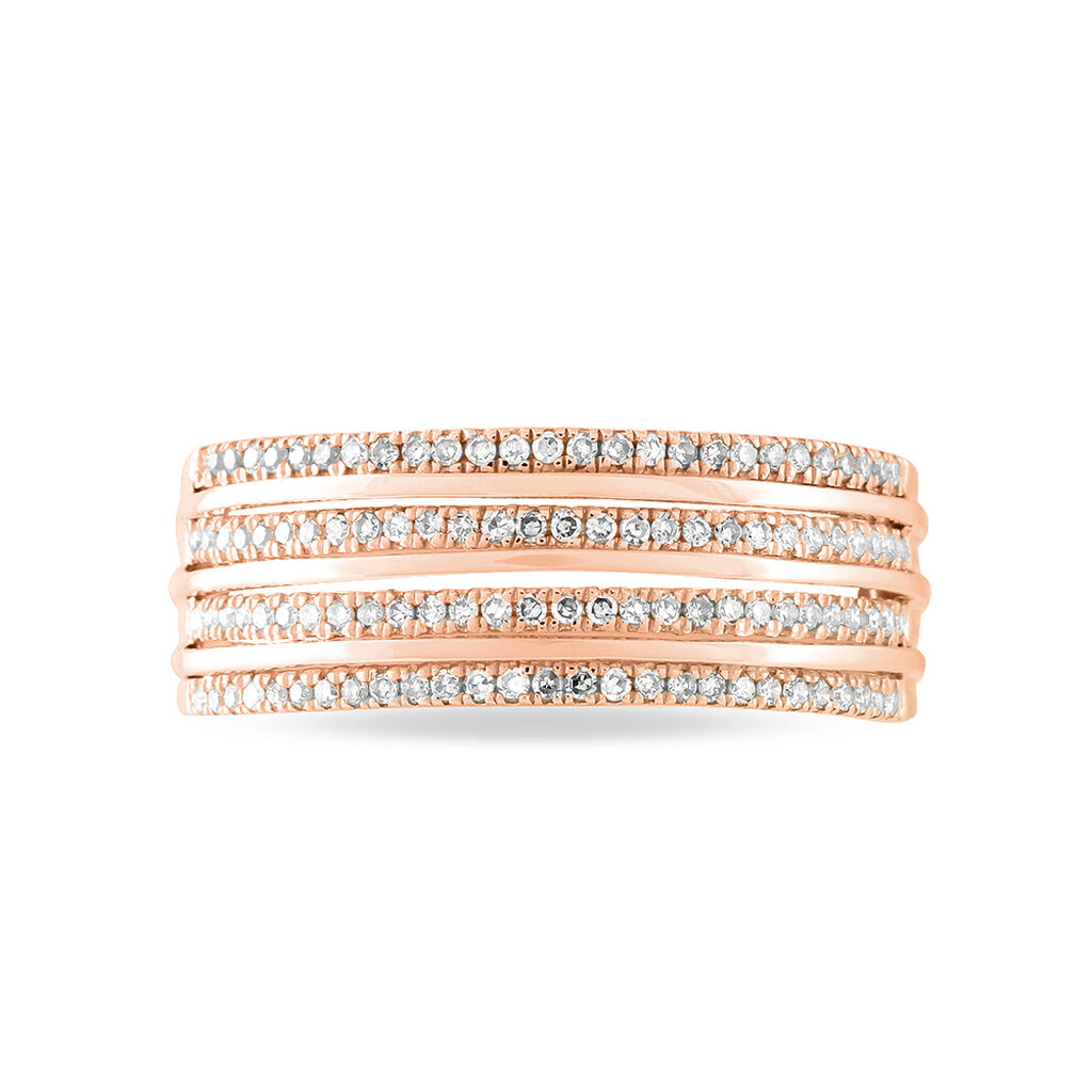 Bague Ines Or Rose Diamant - Bagues avec pierre Femme | Histoire d’Or