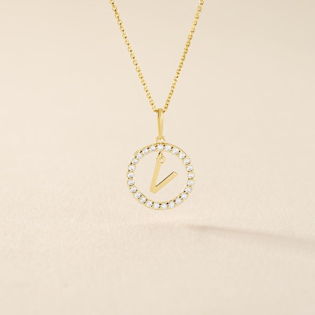 Pendentif Gabe Or Jaune Oxyde De Zirconium - Pendentifs Femme | Histoire d&rsquo;Or