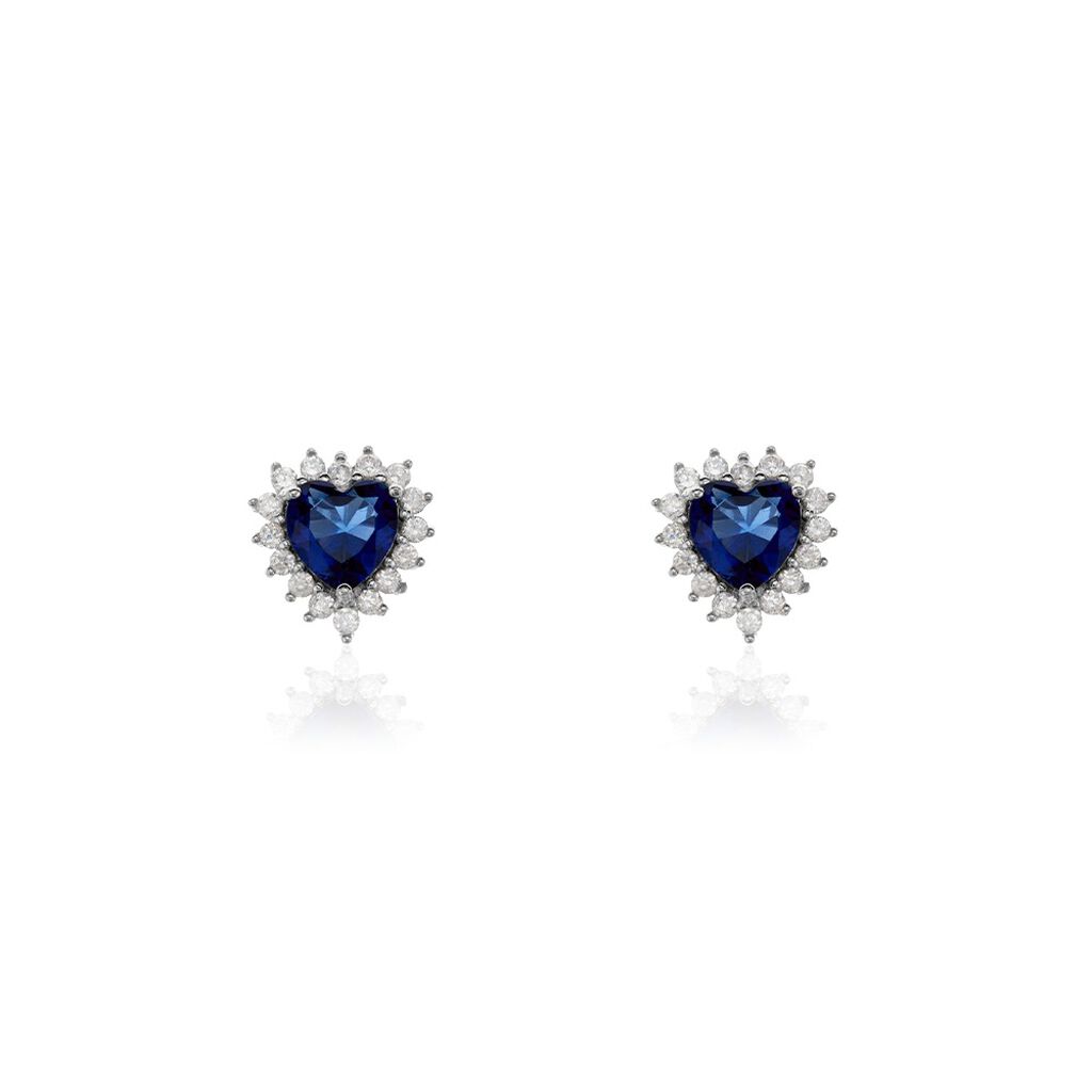 Boucles D'oreilles Puces Argent Blanc Sphinx Pierres - Boucles d'oreilles fantaisie Femme | Histoire d’Or