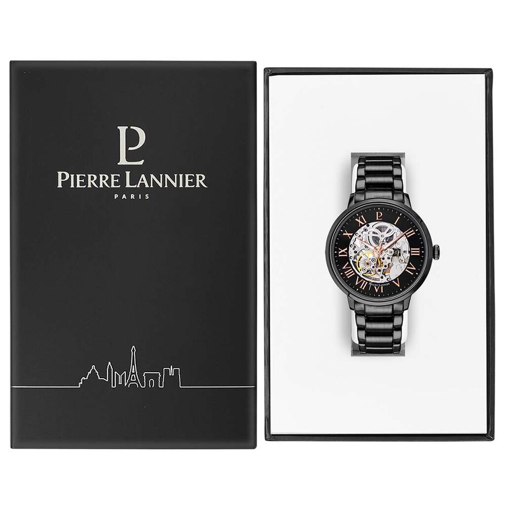Montre Lannier Collection Automatic Acier Noir - Montres Homme | Histoire d’Or