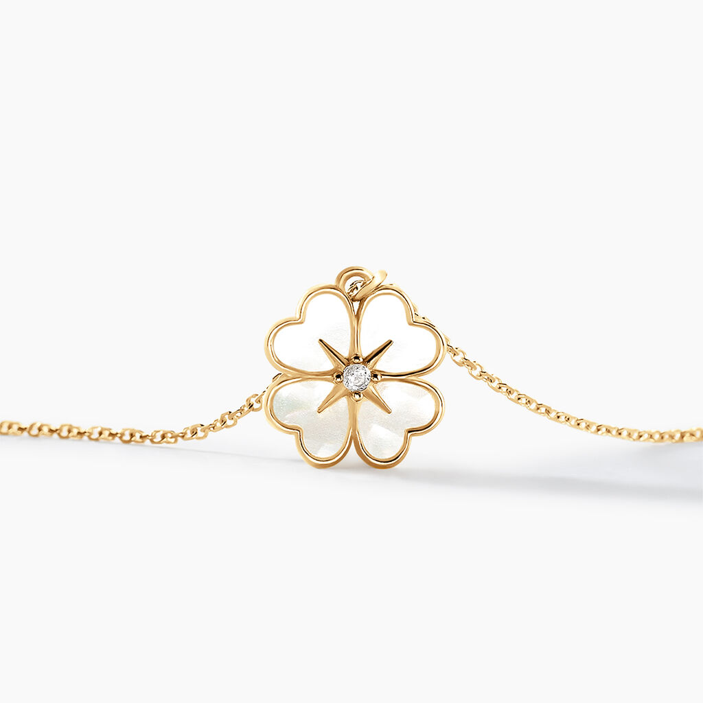Collier Nacrea Or Jaune Nacre Oxyde De Zirconium - Colliers Femme | Histoire d’Or