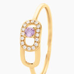 Bague Deonne Or Jaune Am&eacute;thyste Oxyde De Zirconium - Bagues solitaires Femme | Histoire d&rsquo;Or