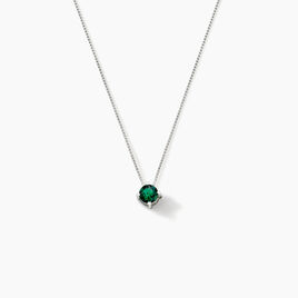 Collier Dwight Argent Blanc Oxyde De Zirconium Vert - Colliers fantaisie Femme | Histoire d’Or