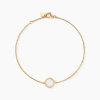Bracelet Lim Or Jaune Oxyde De Zirconium