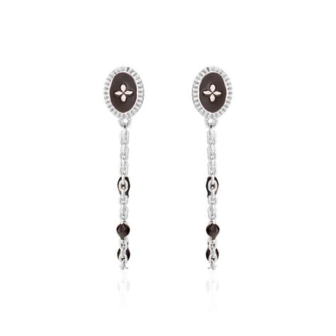 Boucles D'oreilles Pendantes Polka Argent Blanc - Boucles d'oreilles fantaisie Femme | Histoire d’Or