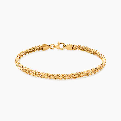 Bracelet Cordelia Maille Corde 2 Rangs Or Jaune - Bracelets cha&icirc;ne Femme | Histoire d&rsquo;Or