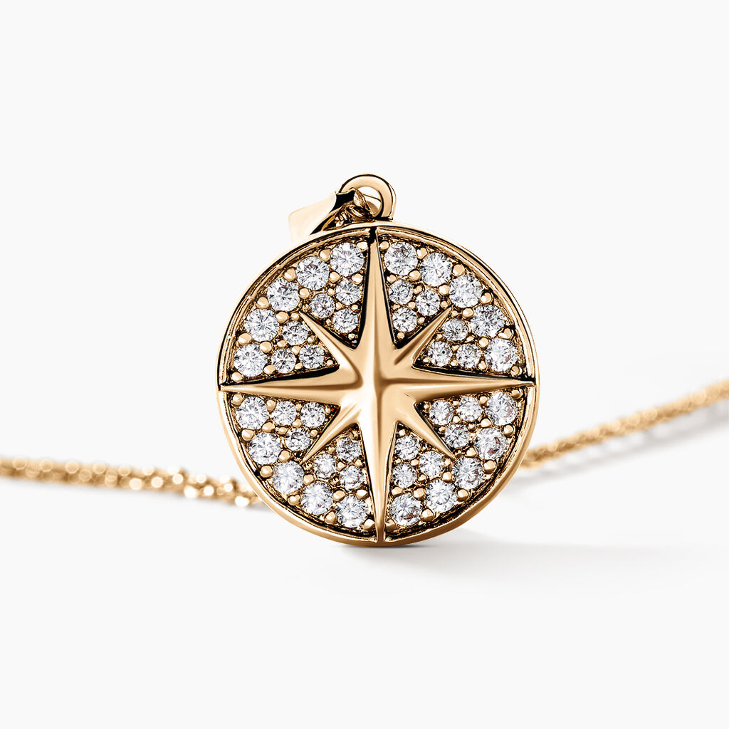 Collier Maria-carmen Plaqué Or Jaune Oxyde De Zirconium - Colliers Etoile Femme | Histoire d’Or