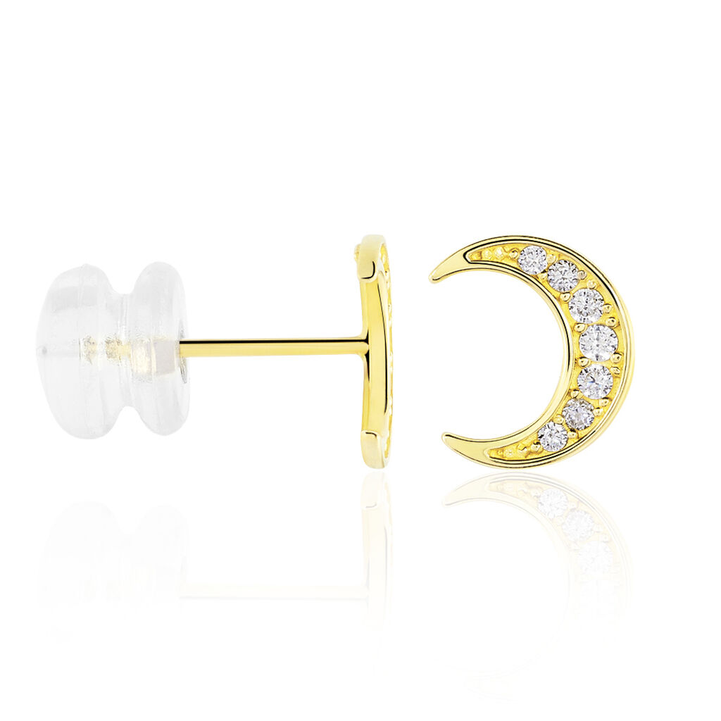 Boucles D'oreilles Pendantes Francoise-marie Lune Or Jaune Oxyde - Boucles d'oreilles pendantes Femme | Histoire d’Or