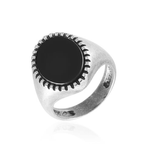 Bague Laido Acier Blanc Agate - Bagues avec pierre Homme | Histoire d’Or