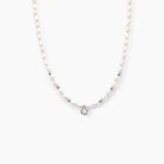 Collier Perlissima Argent Blanc Oxyde Et Perle De Culture - Colliers Femme | Histoire d&rsquo;Or