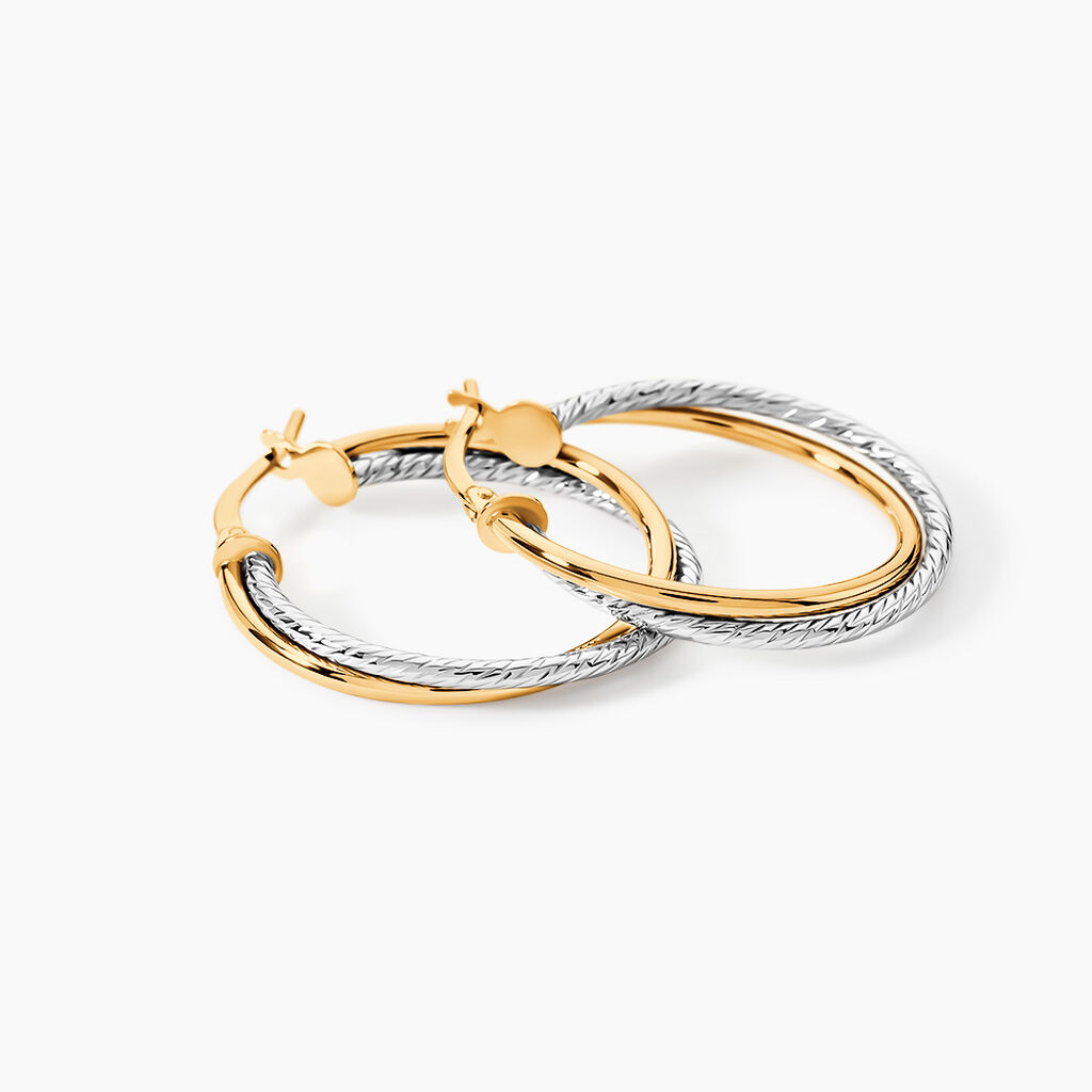 Cr&eacute;oles Maelia Or Bicolore - Boucles d'oreilles cr&eacute;oles Femme | Histoire d&rsquo;Or