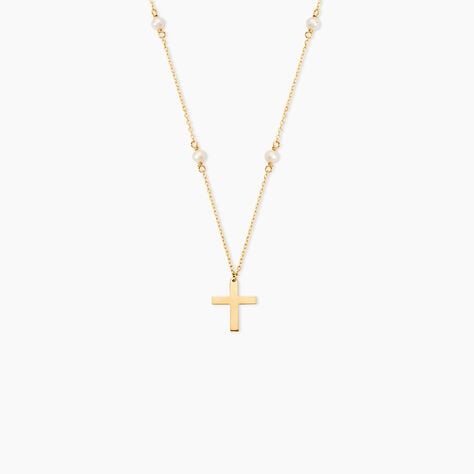 Collier Elsabeth Or Jaune Perle De Culture - Cadeaux de bapt&ecirc;me Famille | Histoire d&rsquo;Or
