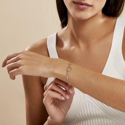 Bracelet Ayann Argent Blanc - Bracelets Coeur Femme | Histoire d’Or