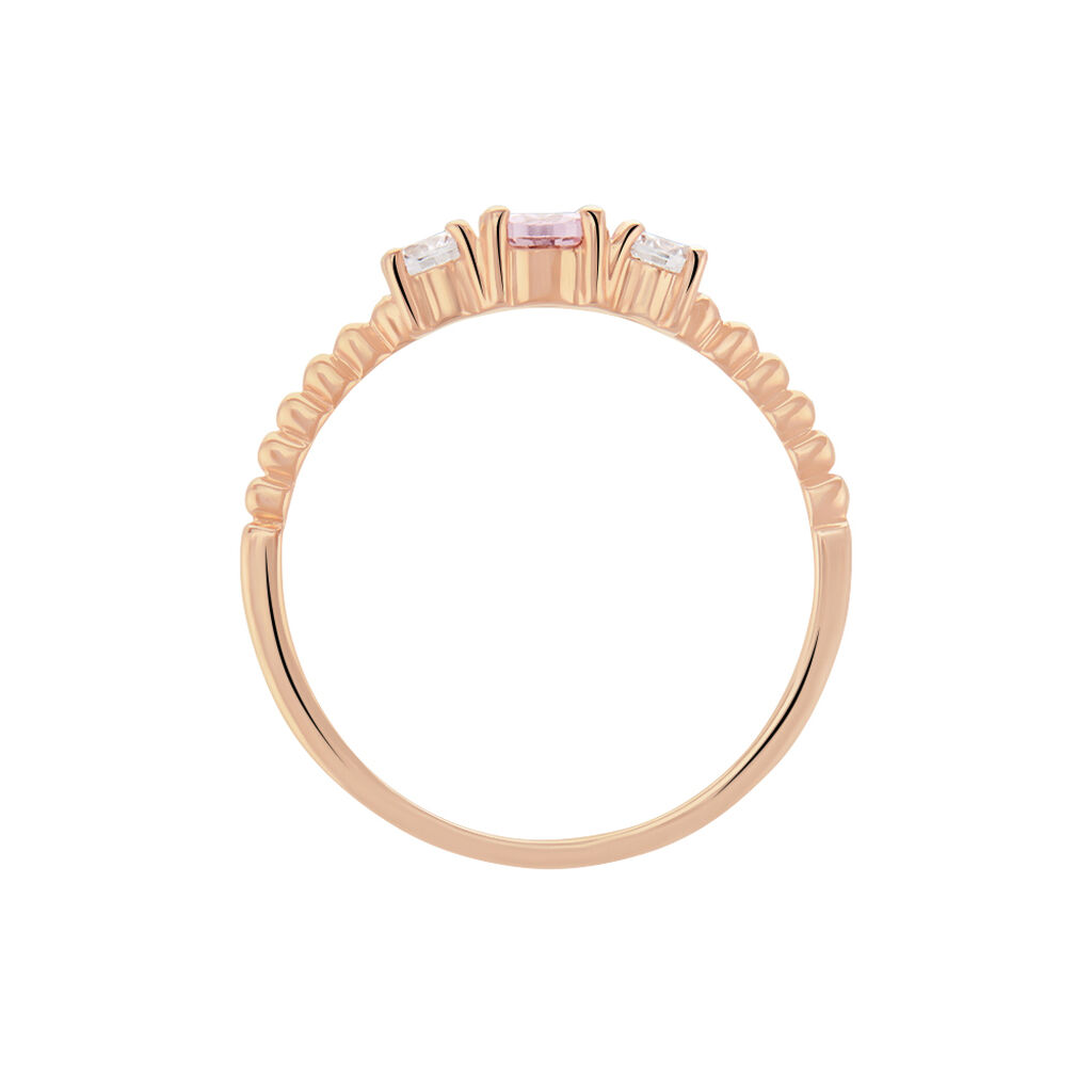 Bague Shahar Argent Rose Oxyde De Zirconium - Bagues solitaires Femme | Histoire d&rsquo;Or