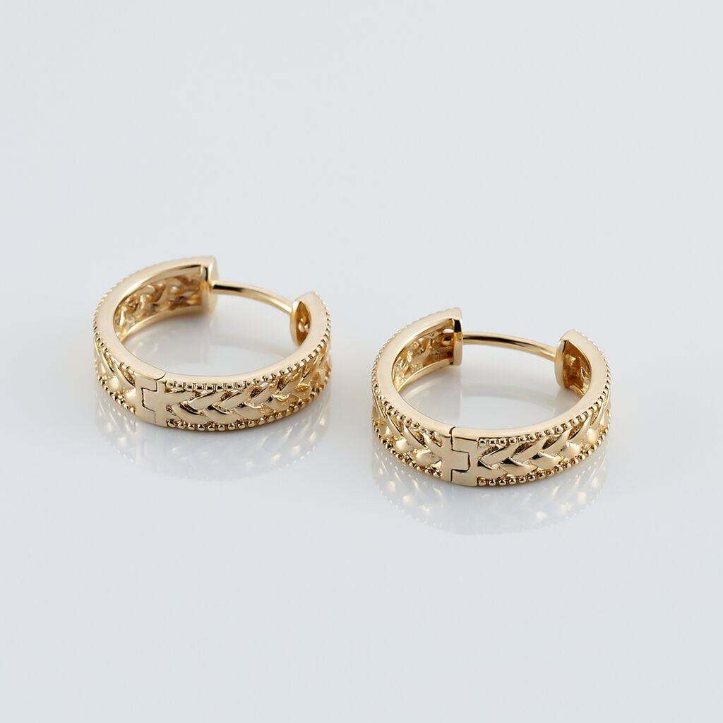 Créoles Gaia Plaqué Or Jaune - Boucles d'oreilles créoles Femme | Histoire d’Or
