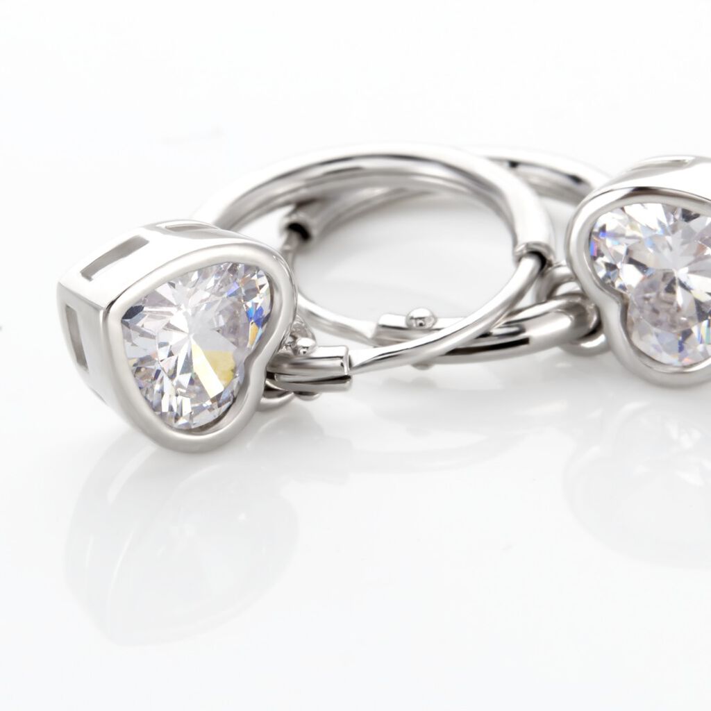 Créoles Argent Blanc Dahud Oxydes De Zirconium - Boucles d'oreilles créoles Femme | Histoire d’Or