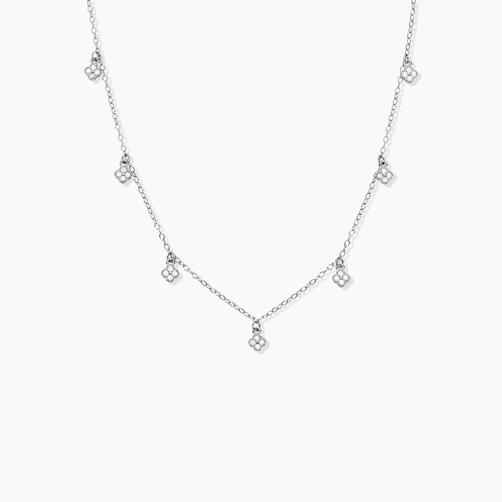 Collier Lysandra Argent Blanc Oxyde De Zirconium - Colliers fantaisie Femme | Histoire d&rsquo;Or