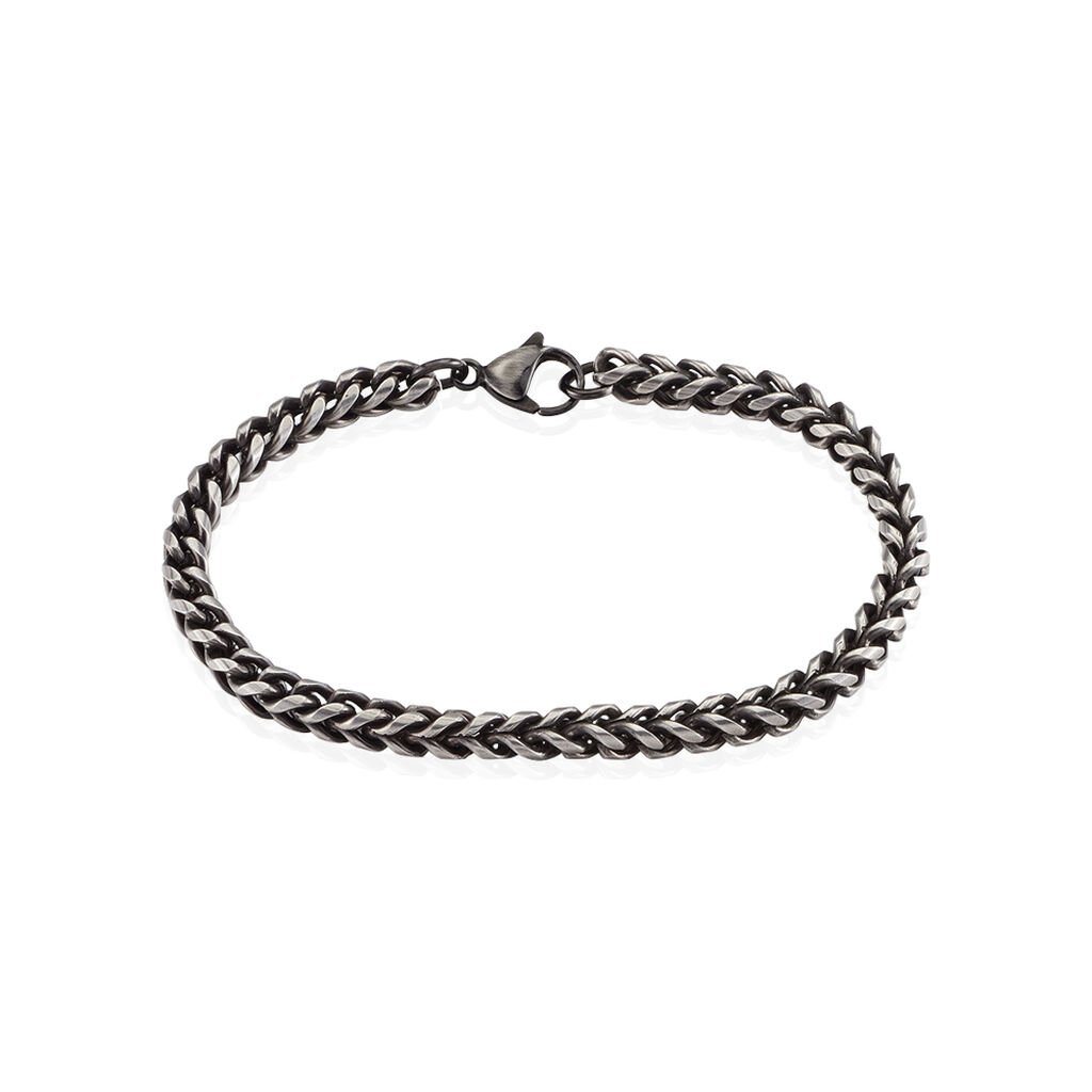 Bracelet Jasone Maille Franco Acier Gris - Bracelets Homme | Histoire d&rsquo;Or