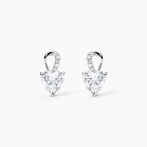 Boucles D'oreilles Puces Atieno Argent Blanc Oxyde De Zirconium - Boucles d'oreilles fantaisie Femme | Histoire d&rsquo;Or