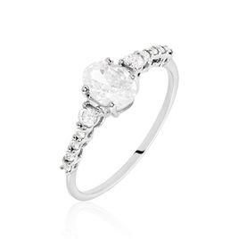 Bague Or Blanc Peadar Oxyde De Zirconium - Bagues solitaires Femme | Histoire d’Or