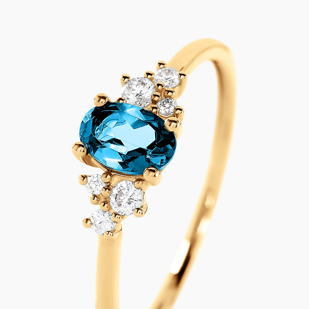 Bague Pansy Or Jaune Topaze Oxyde De Zirconium - Bagues solitaires Femme | Histoire d’Or